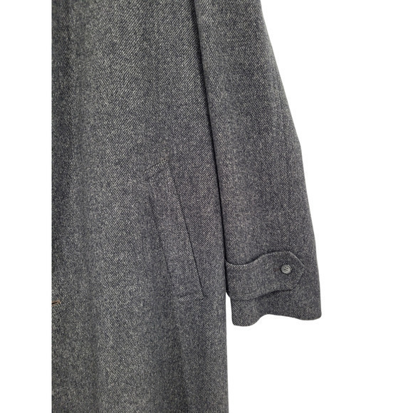 HP Vintage Bond Clothes Men's Gray Union Made Four Button Wool Overcoat - Picture 8 of 12